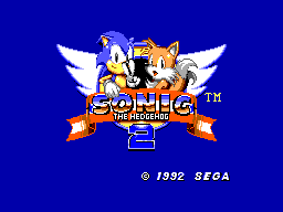 Sonic the Hedgehog 2 title screen for Sega Master System